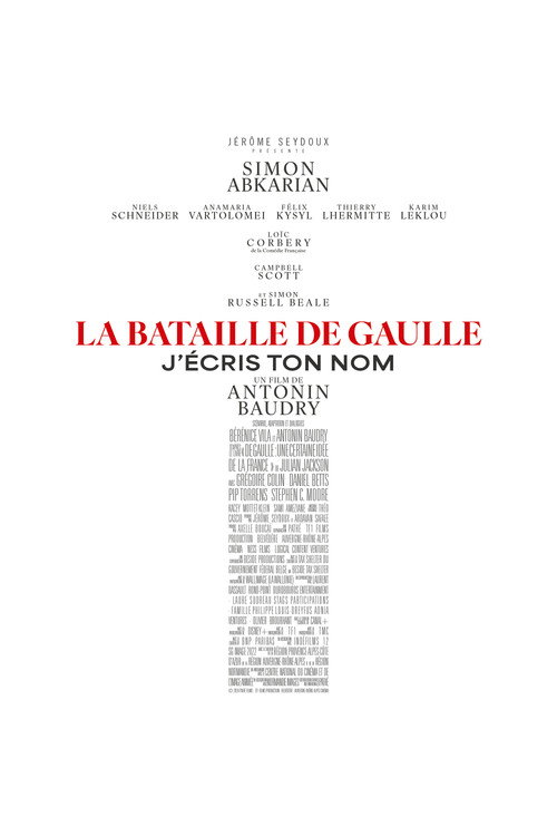 Affiche La Bataille De Gaulle - J'écris ton Nom